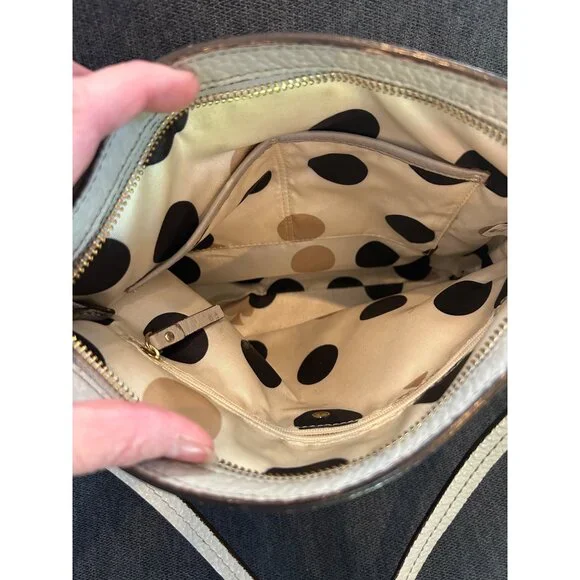 Kate Spade New York Leather Crossbody Bag With Polka Dot Lining - Picture 5 of 6
